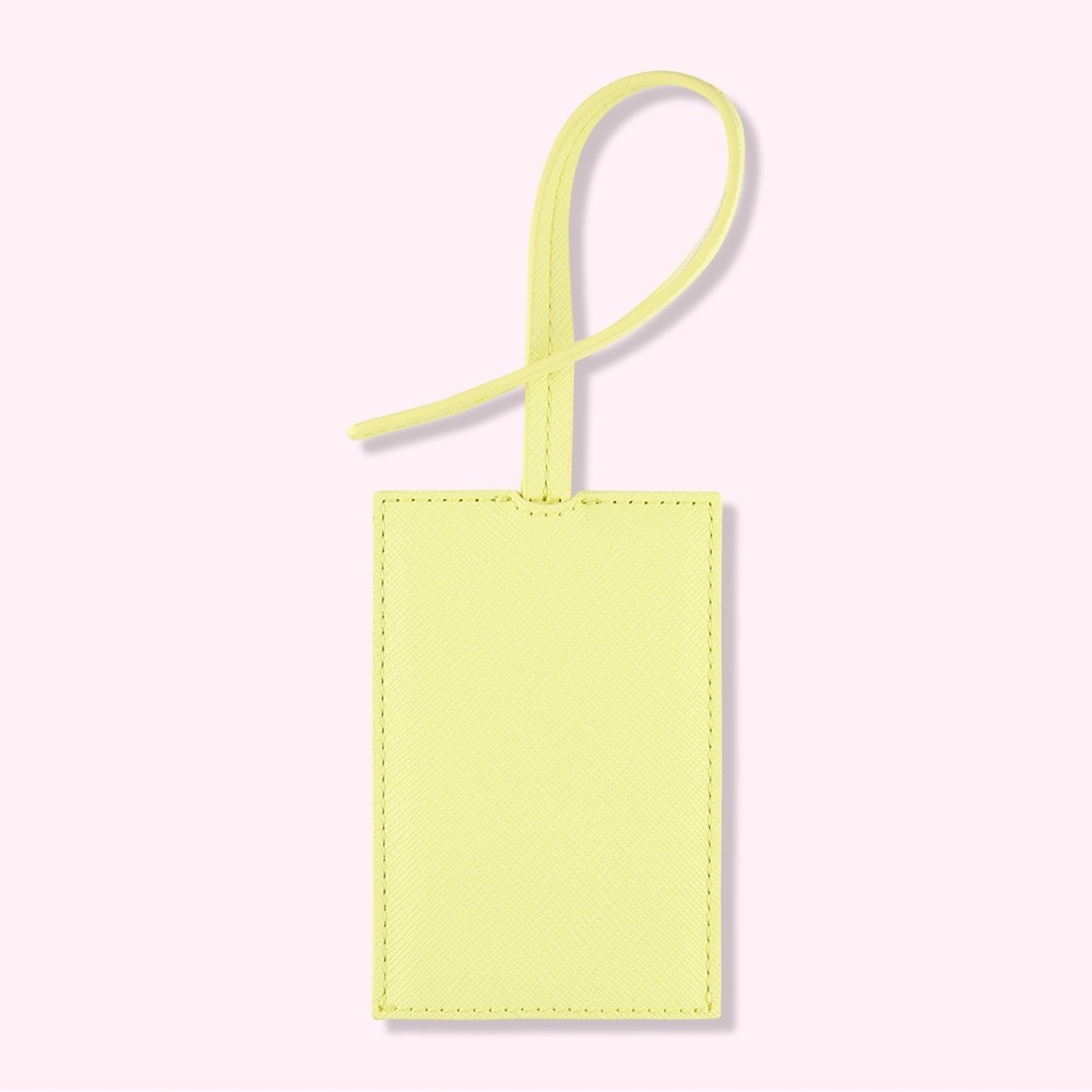 STONEY CLOVER LANE luggage tag banana yellow vegan leather new $38